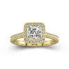 Dainty Asscher 1.00ct Moissanite Engagement Ring Signet Engagement Ring