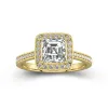 Dainty Asscher 2.00ct Moissanite Engagement Ring Signet Engagement Ring