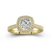 Dainty Cushion 1.50ct Moissanite Engagement Ring Signet Engagement Ring