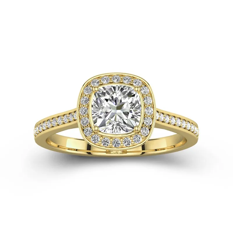 Dainty Cushion 1.00ct Moissanite Engagement Ring Signet Engagement Ring