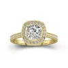 Dainty Cushion 2.00ct Moissanite Engagement Ring Signet Engagement Ring