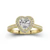 Dainty Heart 1.50ct Moissanite Engagement Ring Signet Engagement Ring