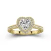 Dainty Heart 1.00ct Moissanite Engagement Ring Signet Engagement Ring