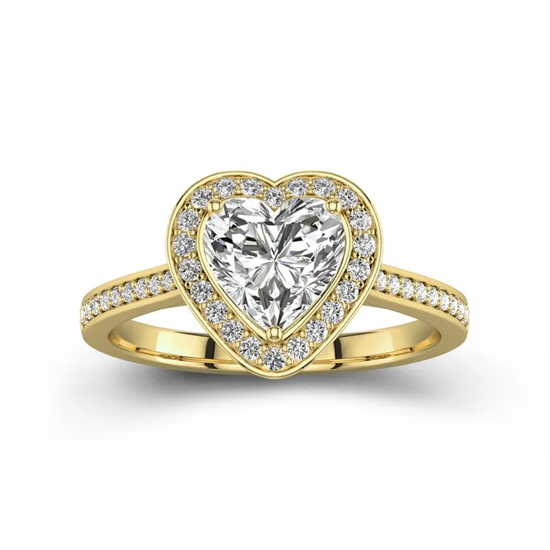 Dainty Heart 2.00ct Moissanite Engagement Ring Signet Engagement Ring