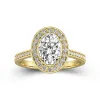 Dainty Oval 2.00ct Moissanite Engagement Ring Signet Engagement Ring