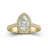 Dainty Pear 1.50ct Moissanite Engagement Ring Signet Engagement Ring