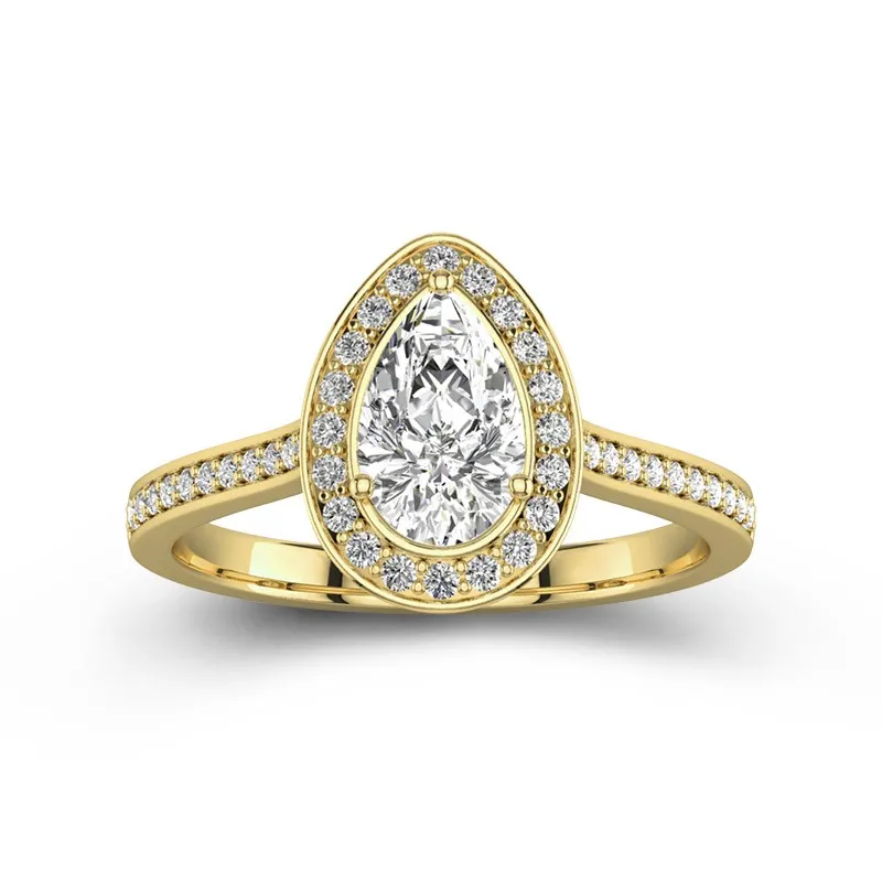 Dainty Pear 1.50ct Moissanite Engagement Ring Signet Engagement Ring