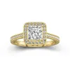 Dainty Princess 1.50ct Moissanite Engagement Ring Signet Engagement Ring