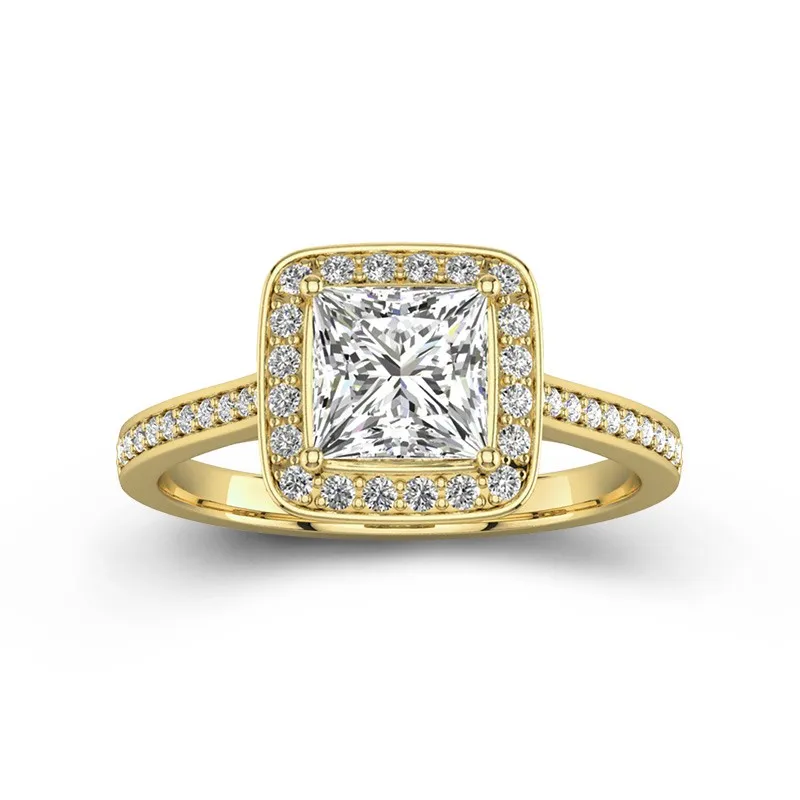 Dainty Princess 2.00ct Moissanite Engagement Ring Signet Engagement Ring