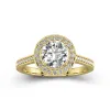 Dainty Round 1.50ct Moissanite Engagement Ring Signet Engagement Ring