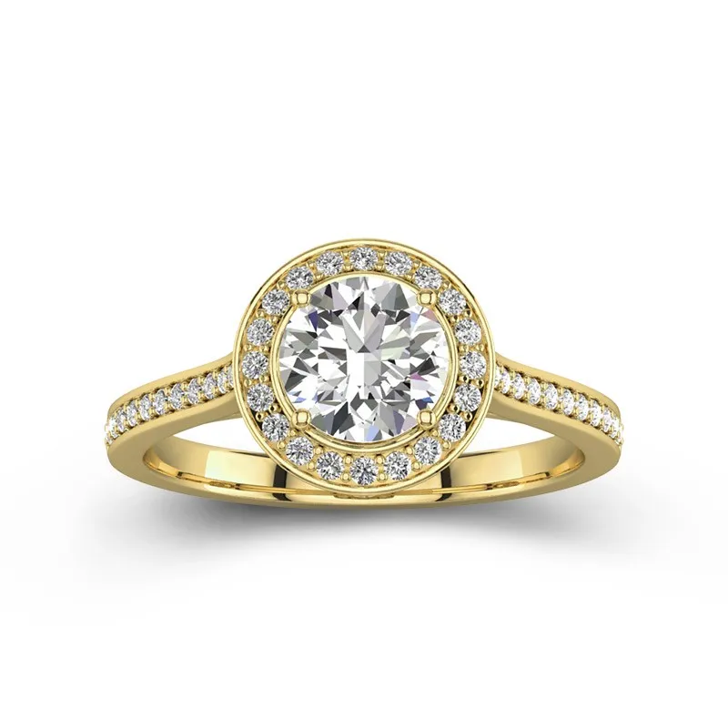 Dainty Round 1.00ct Moissanite Engagement Ring Signet Engagement Ring