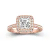 Dainty Asscher 2.00ct Moissanite Engagement Ring Signet Engagement Ring