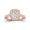 Dainty Cushion 2.00ct Moissanite Engagement Ring Signet Engagement Ring