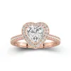 Dainty Heart 2.00ct Moissanite Engagement Ring Signet Engagement Ring