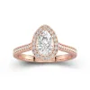 Dainty Pear 1.00ct Moissanite Engagement Ring Signet Engagement Ring