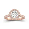 Dainty Round 1.50ct Moissanite Engagement Ring Signet Engagement Ring