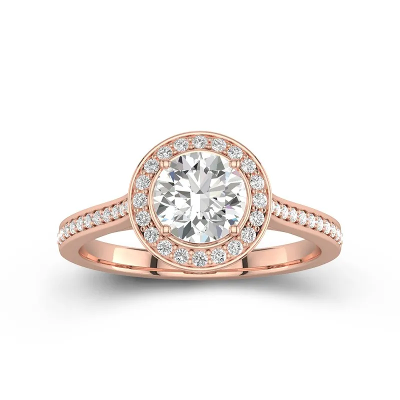 Dainty Round 1.00ct Moissanite Engagement Ring Signet Engagement Ring