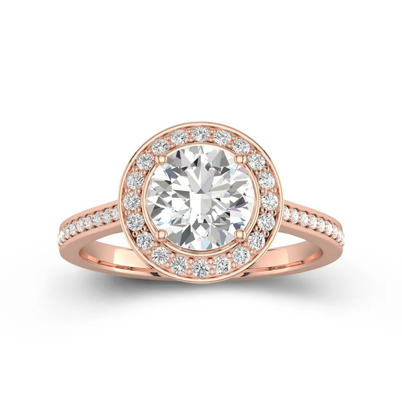 Dainty Round 2.00ct Moissanite Engagement Ring Signet Engagement Ring