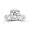 Dainty Asscher 1.50ct Moissanite Engagement Ring Signet Engagement Ring