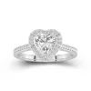 Dainty Heart 1.50ct Moissanite Engagement Ring Signet Engagement Ring