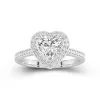 Délicat Cœur 2.00ct Moissanite Bague de fiançailles Signet Bague de fiançailles