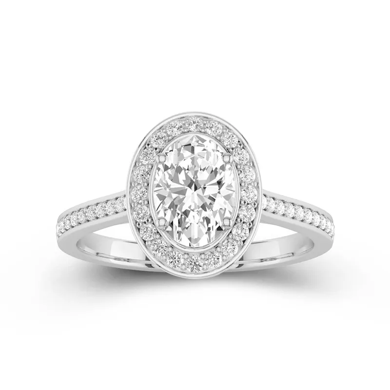 Dainty Oval 1.50ct Moissanite Engagement Ring Signet Engagement Ring