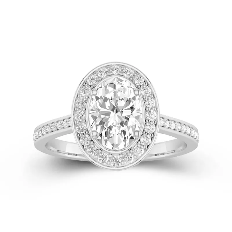 Dainty Oval 2.00ct Moissanite Engagement Ring Signet Engagement Ring