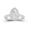 Dainty Pear 2.00ct Moissanite Engagement Ring Signet Engagement Ring