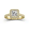 Dainty Asscher 1.50ct Moissanite Engagement Ring