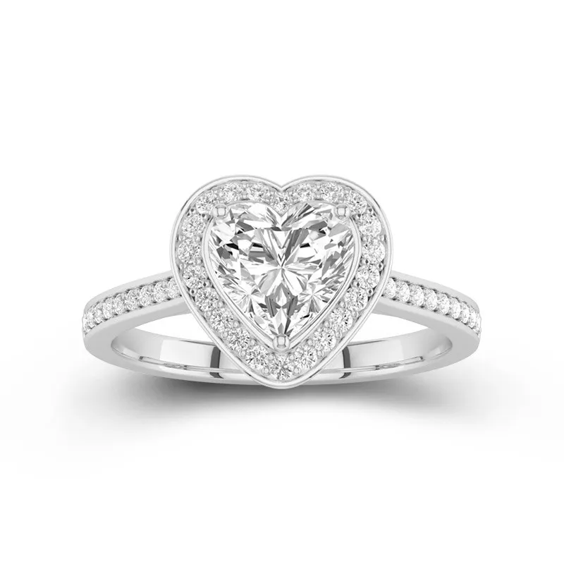 Délicat Cœur 2.00ct Moissanite Bague de fiançailles