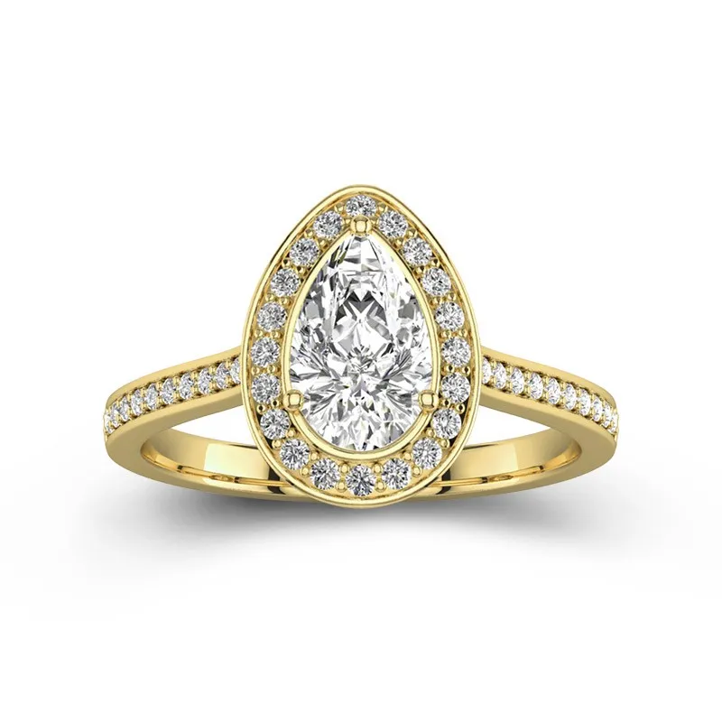 Dainty Pear 2.00ct Moissanite Engagement Ring