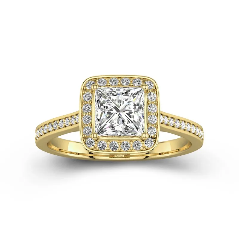 Délicat Princesse 1.50ct Moissanite Bague de fiançailles