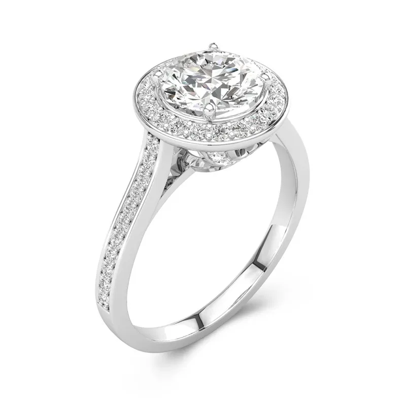 Dainty Round 1.50ct Moissanite Engagement Ring Signet Engagement Ring