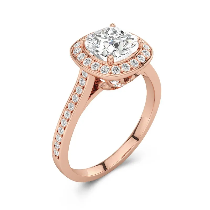 Dainty Cushion 1.50ct Moissanite Engagement Ring Signet Engagement Ring