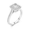 Dainty Asscher 1.50ct Moissanite Engagement Ring Signet Engagement Ring