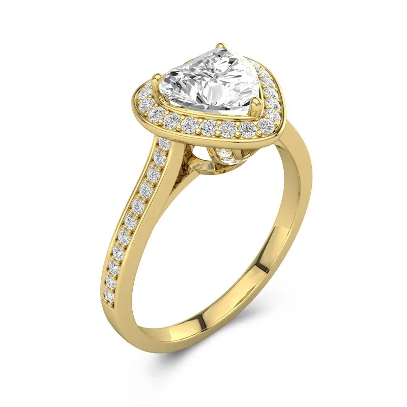 Dainty Heart 2.00ct Moissanite Engagement Ring