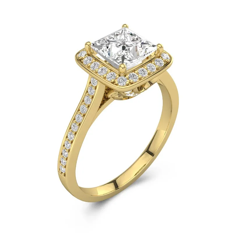 Délicat Princesse 1.50ct Moissanite Bague de fiançailles