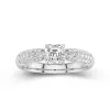 1.00ct Moissanite Engagement Ring 14K White Gold