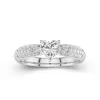 1.00ct Moissanite Engagement Ring 14K White Gold