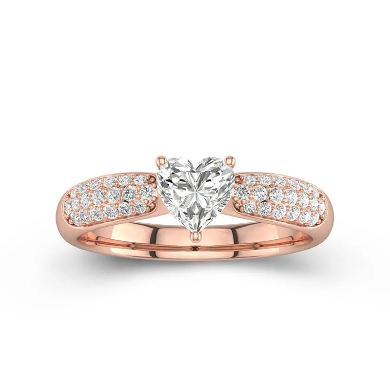 1.00ct Moissanite Engagement Ring 18K Rose Gold