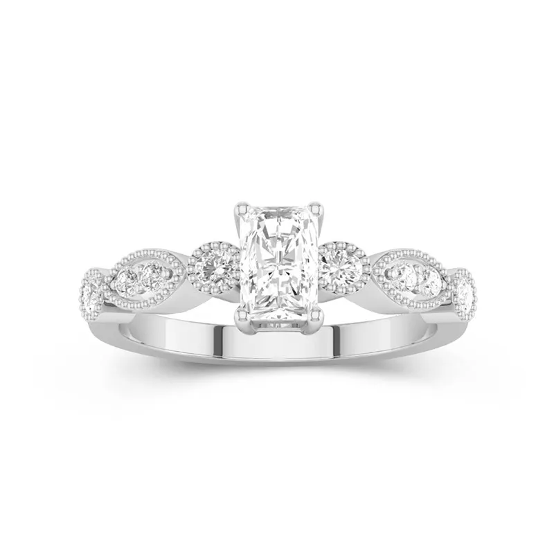 0.80ct Moissanite Engagement Ring 925 Sterling Silver
