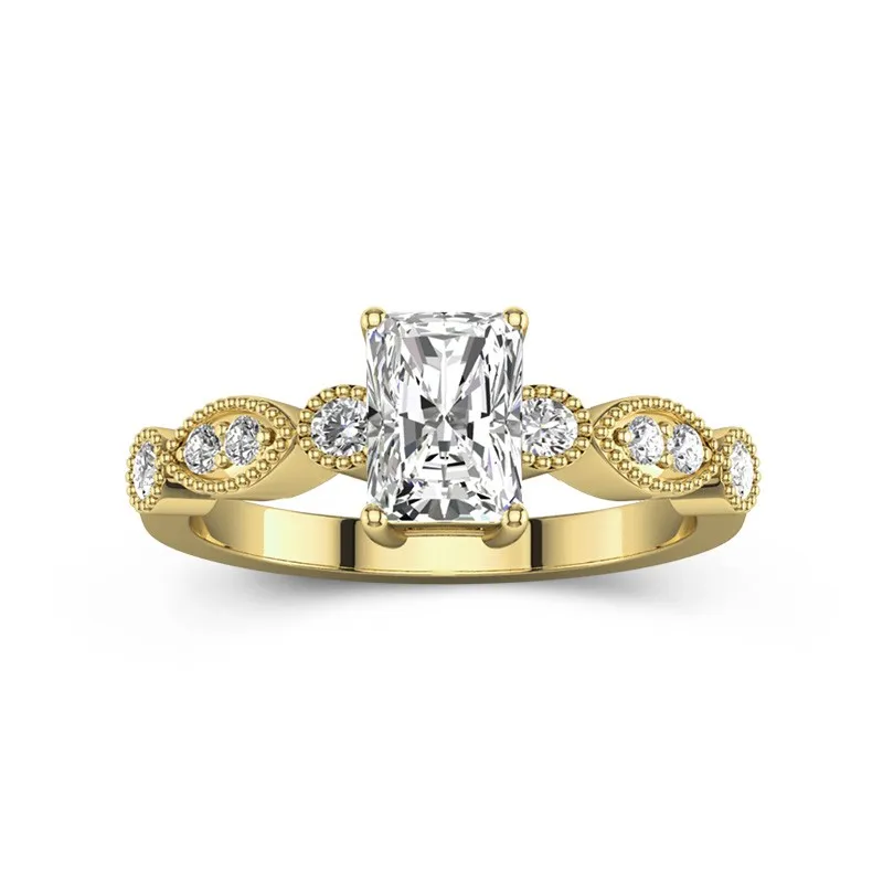 Antique Radiant 1.00ct Moissanite Engagement Ring