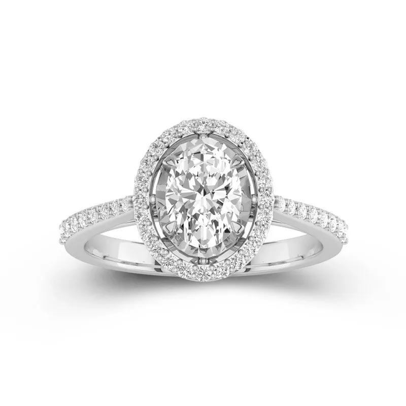 Classique Ovale 1.50ct Moissanite Bague de fiançailles