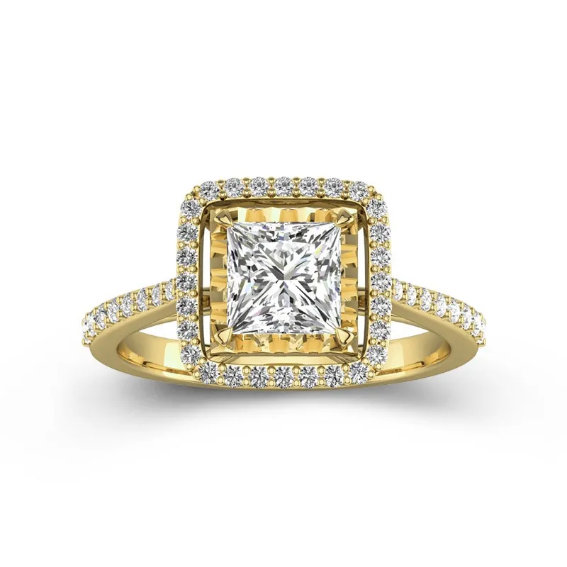 Classique Princesse 1.50ct Moissanite Bague de fiançailles