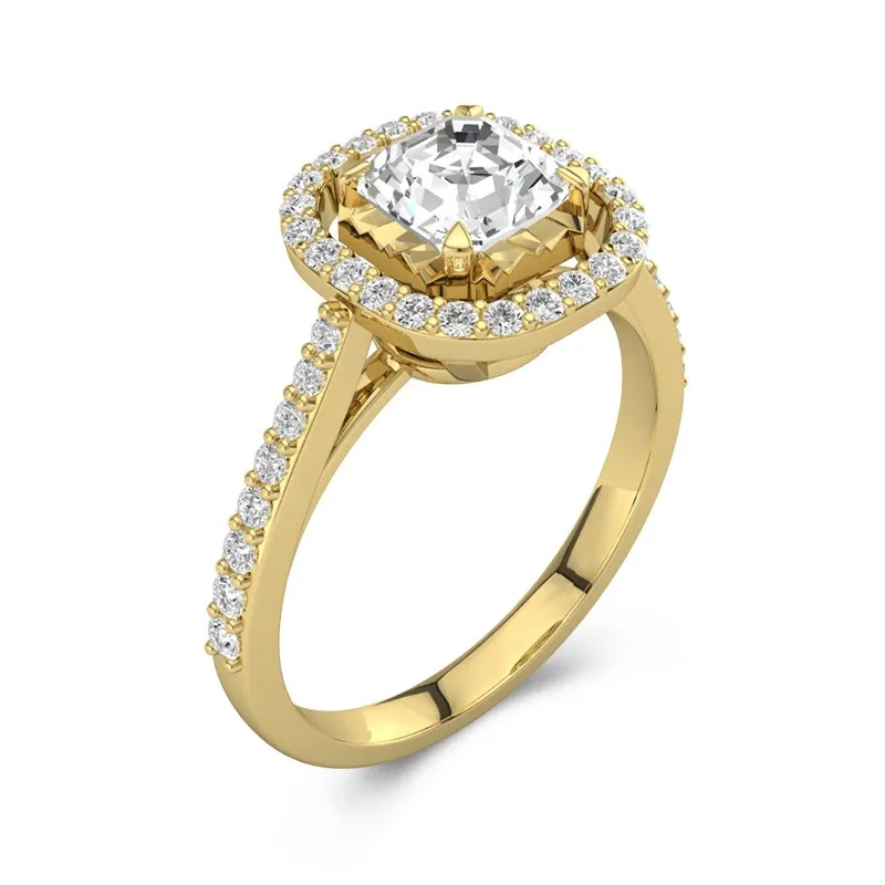 Classic Asscher 1.50ct Moissanite Engagement Ring