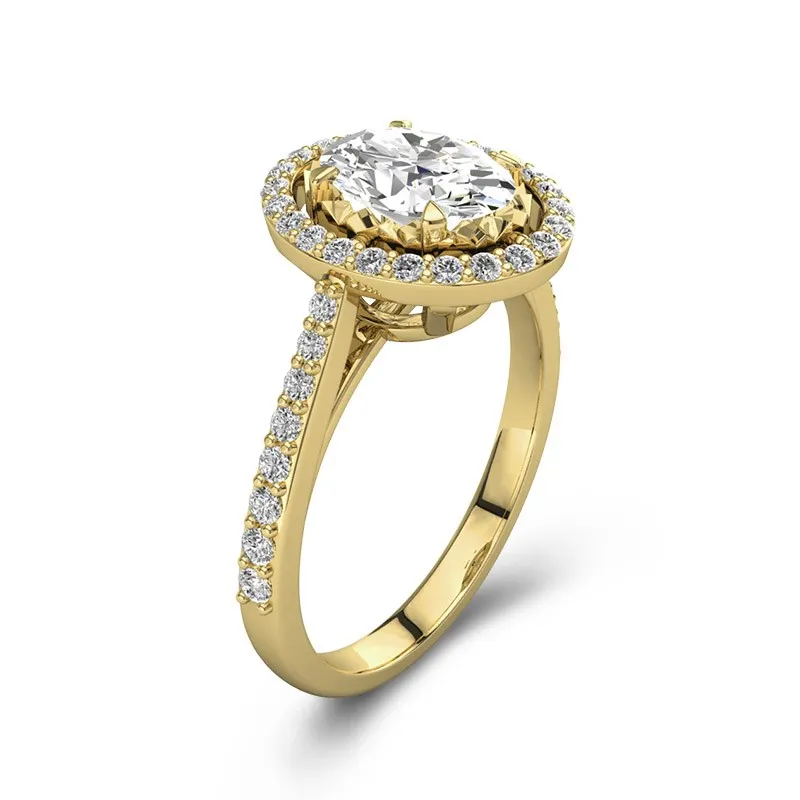 Classique Ovale 1.50ct Moissanite Bague de fiançailles