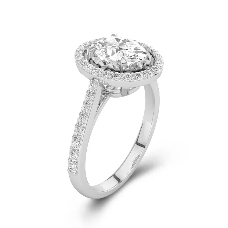 Classique Ovale 1.50ct Moissanite Bague de fiançailles