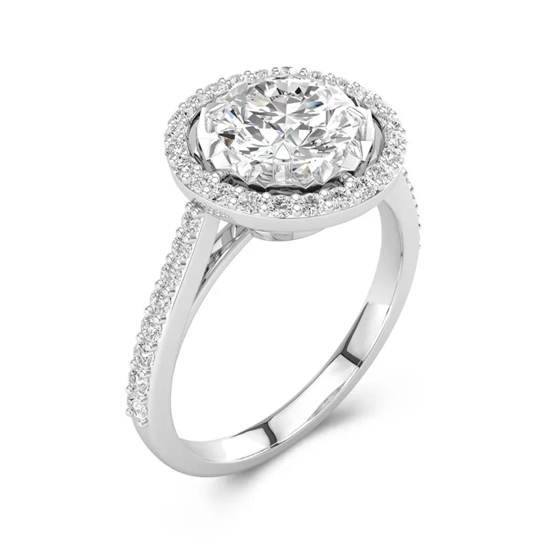 Classique Rond 1.50ct Moissanite Bague de fiançailles