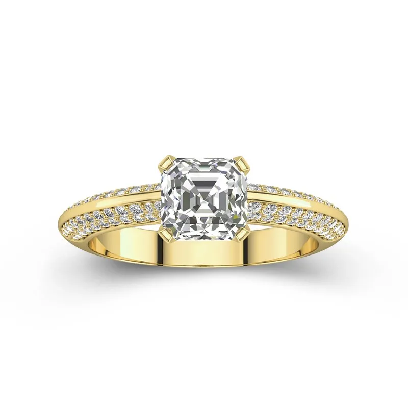 Luxury Asscher 1.50ct Moissanite Engagement Ring