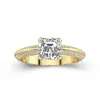 Luxury Asscher 2.00ct Moissanite Engagement Ring